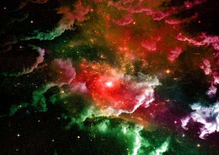 galaxy in a free space. 3D renderingの写真素材