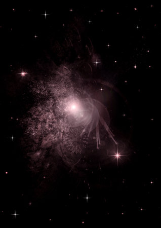 Stars of a planet and galaxy in a free space Elements of this image furnished by . 3D renderingの写真素材