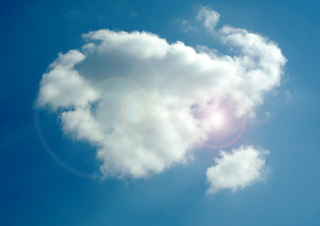 white air clouds in the blue skyの写真素材