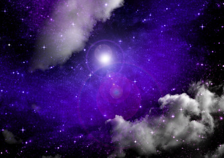 Stars of a planet and galaxy in a free spaceの写真素材