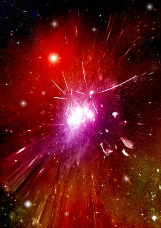 Stars of a planet and galaxy in a free spaceの写真素材