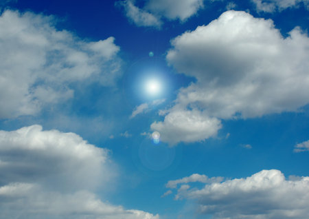 white air clouds in the blue skyの写真素材