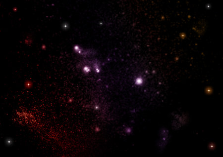 Stars of a planet and galaxy in a free spaceの写真素材