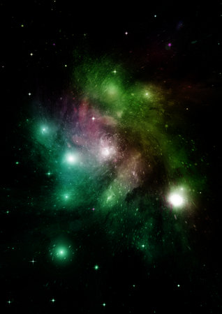 galaxy in a free space. 3D renderingの写真素材
