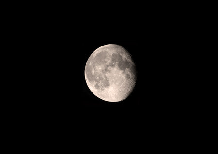 The moon in the night skyの写真素材