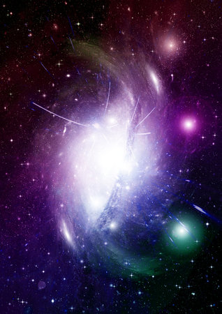 galaxy in a free space. 3D renderingの写真素材