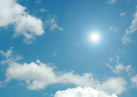 white air clouds in the blue skyの写真素材