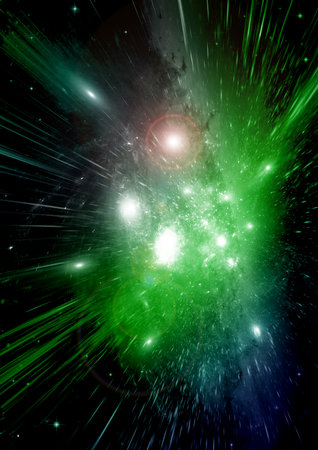 galaxy in a free space. 3D renderingの写真素材