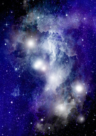 Stars of a planet and galaxy in a free spaceの写真素材