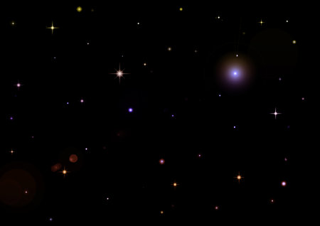 Stars of a planet and galaxy in a free spaceの写真素材