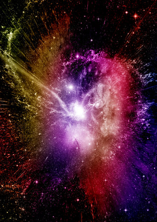 Stars of a planet and galaxy in a free space Elements of this image furnished by . 3D renderingの写真素材