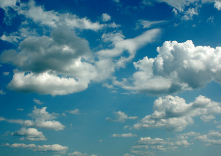 white air clouds in the blue skyの写真素材