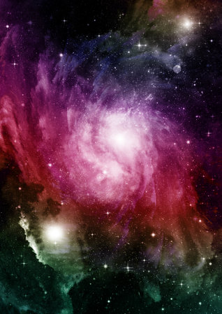 galaxy in a free space. 3D renderingの写真素材