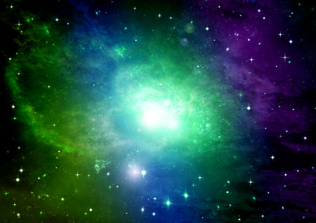 Stars of a planet and galaxy in a free space Elements of this image furnished by . 3D renderingの写真素材