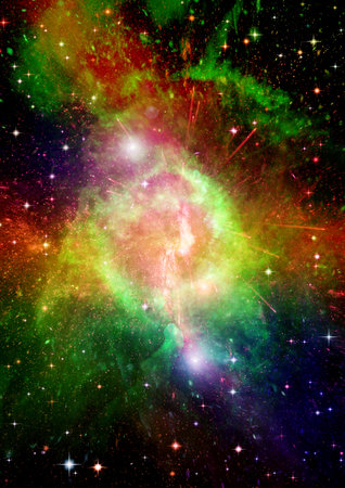 Stars of a planet and galaxy in a free space Elements of this image furnished by . 3D renderingの写真素材