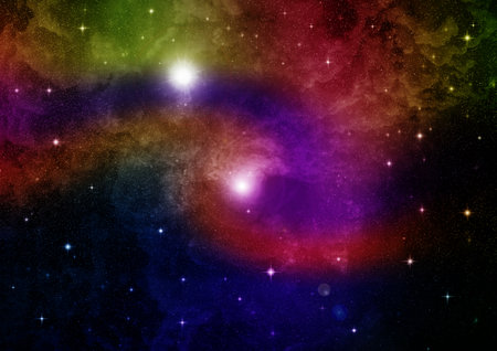 Stars of a planet and galaxy in a free space Elements of this image furnished by . 3D renderingの写真素材