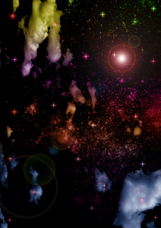 Stars of a planet and galaxy in a free space Elements of this image furnished by . 3D renderingの写真素材