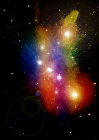 Stars of a planet and galaxy in a free space Elements of this image furnished by . 3D renderingの写真素材