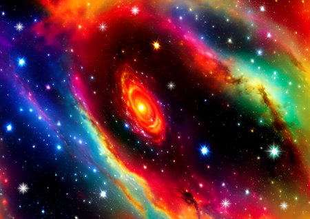 galaxy in a free space. 3D renderingの写真素材
