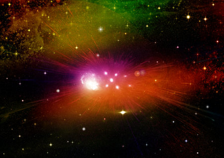 galaxy in a free space. 3D renderingの写真素材
