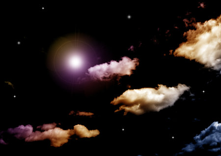 galaxy in a free space. 3D renderingの写真素材