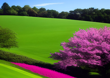 green grass against the blue skyの写真素材