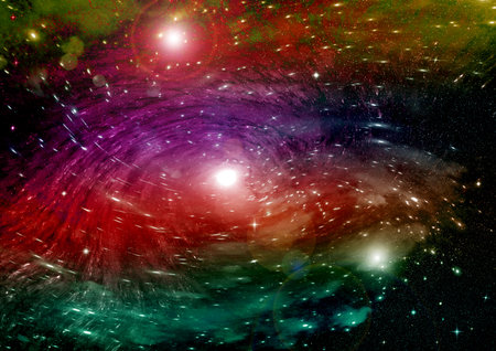 galaxy in a free space. 3D renderingの写真素材