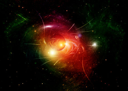 galaxy in a free space. 3D renderingの写真素材