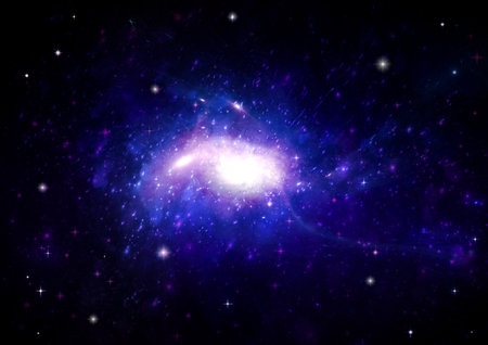 galaxy in a free space. 3D renderingの写真素材