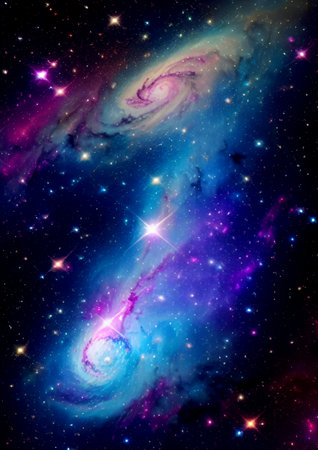 galaxy in a free space. 3D renderingの写真素材