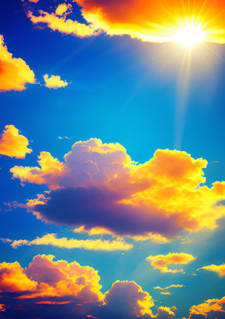 white air clouds in the blue skyの写真素材