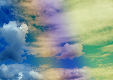 white air clouds in the blue skyの写真素材