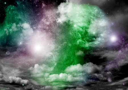 galaxy in a free space. 3D renderingの写真素材