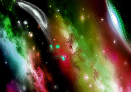 galaxy in a free space. 3D rendering
