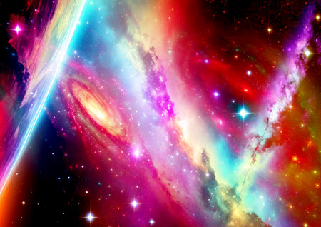 galaxy in a free space. 3D renderingの写真素材