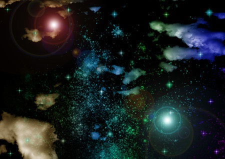 galaxy in a free space. 3D renderingの写真素材