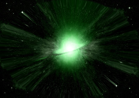 galaxy in a free space. 3D renderingの写真素材