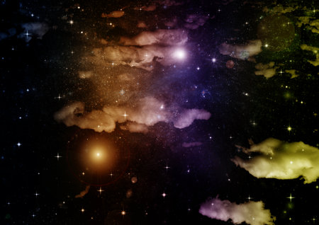 galaxy in a free space. 3D renderingの写真素材