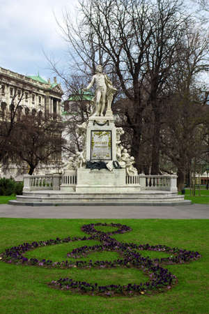 Statue of Mozart in Vienna  Early spring の写真素材