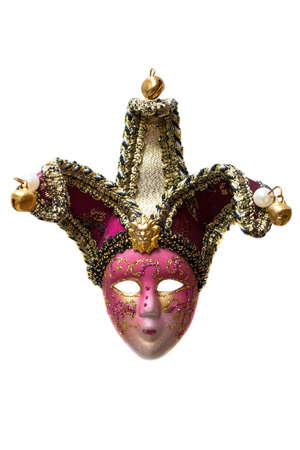 Italian souvenir. Venetian mask isolated on white background.の写真素材