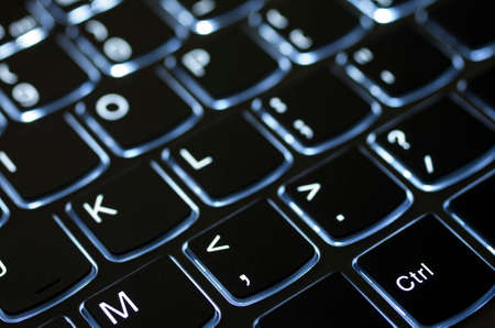 Laptop keyboard illuminated by a nice lightの写真素材