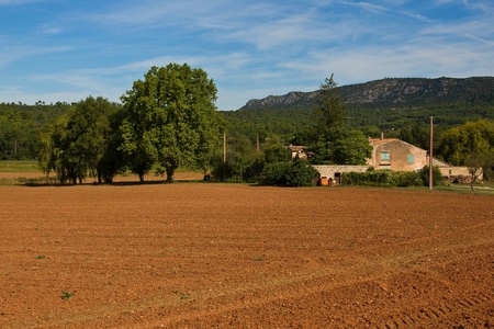 large plowed fieldの写真素材