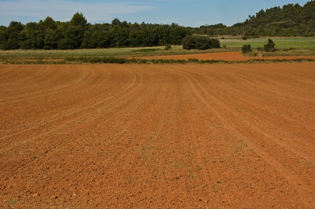 large plowed fieldの写真素材