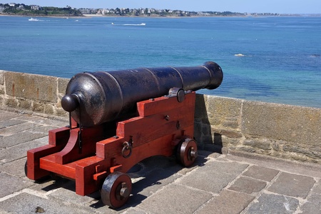 old cannon to defend the wallsの写真素材