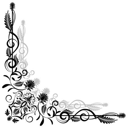 Floral cornerのイラスト素材