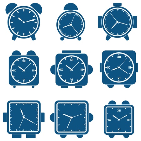 Set of vector clock iconsのイラスト素材