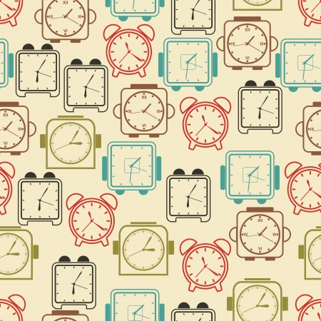 Clocks seamless vector patternのイラスト素材