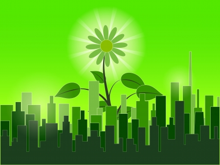 Green city wallpaperのイラスト素材