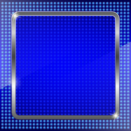 Blue fluorescent background with metal frameのイラスト素材