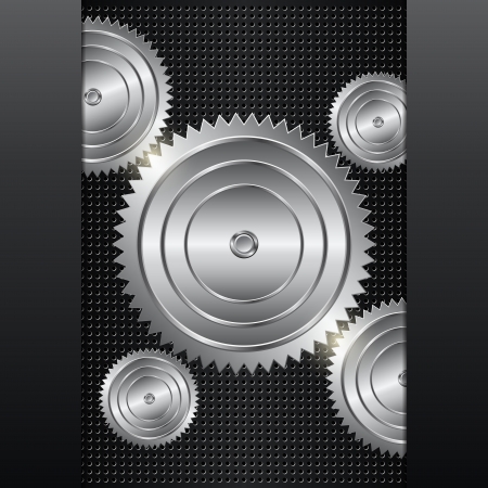 Abstract metallic background with gearsのイラスト素材